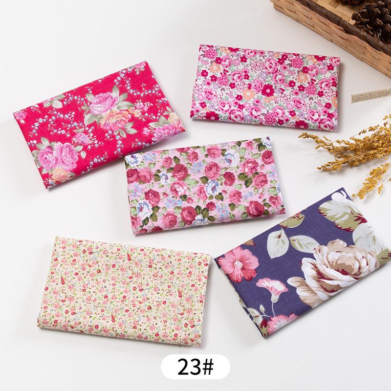 5pcs / Lot Printed Patchwork Cotton Fabric Doll Handmade Accessories Floral Fabrics for DIY