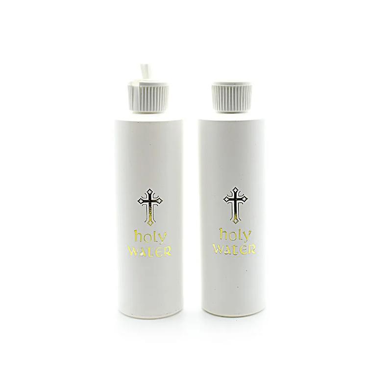 250/60/100Ml Refillable Holy Water Bottle Gold Cross Plastic Container With Screw Lid Christian Easter Party Church Supplies