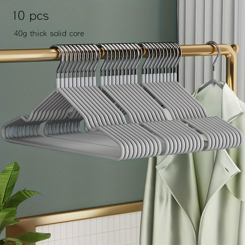10 шт. Металлические вешалки для одежды с плечевыми выемками, Нескользящая сушилка для одежды, Бытовое хранение и организация
