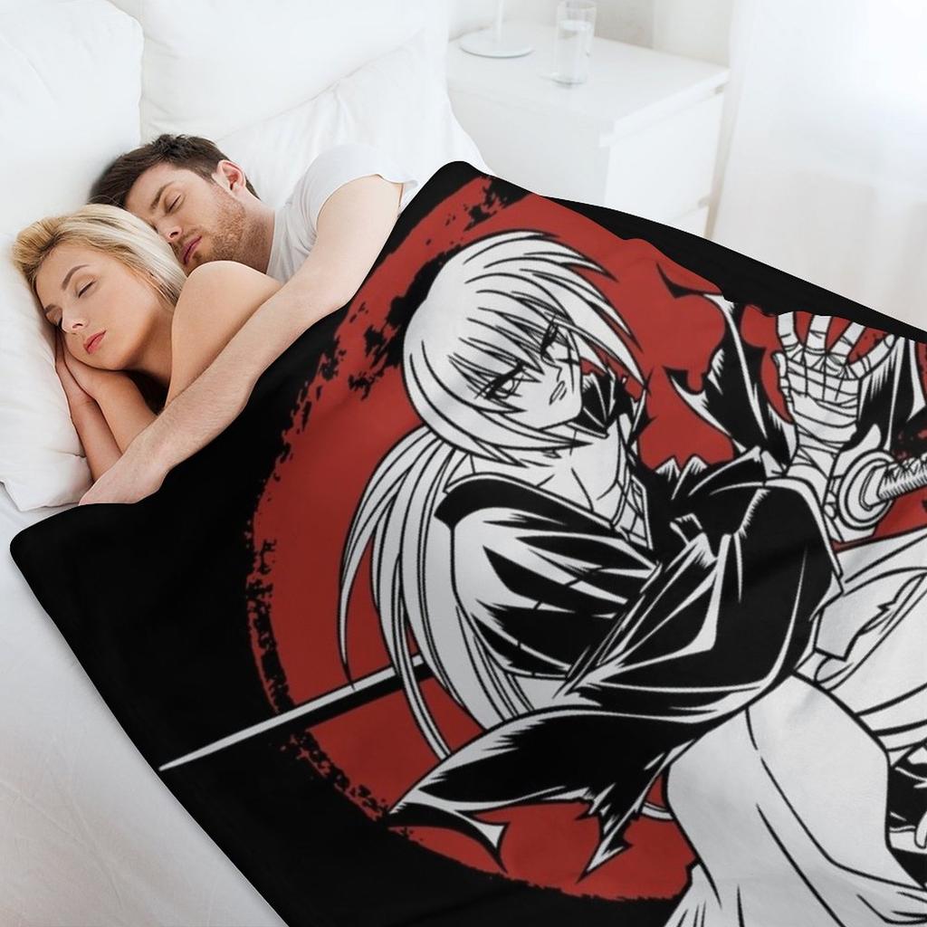 Kenshin Himura Throw Blanket Picnic Sofas Bed Retros Blankets