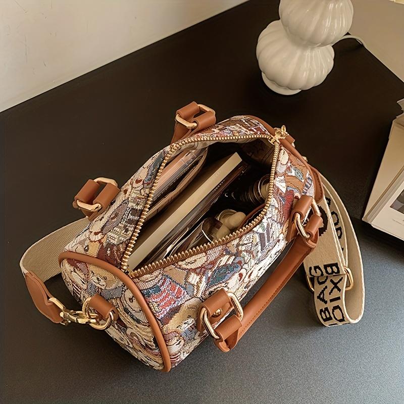 Сумочка с милым медвежьим узором, маленькая сумка через плечо Boston, женская сумка-саквояж с верхней ручкой