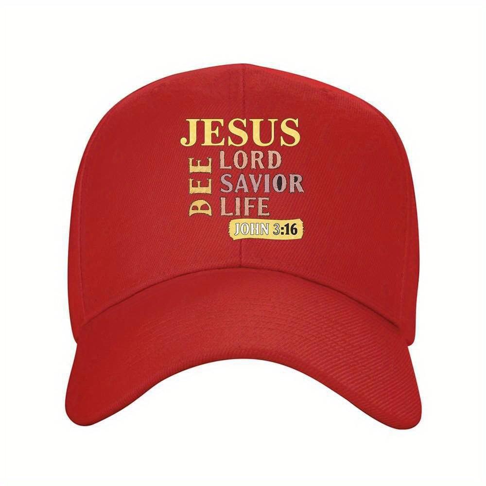 Jesus Lord Savior Life Bible Verse Baseball Cap Adjustable Polyester Outdoor Travel Cap