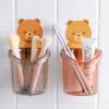1Pcs Teddy Bear Wall Mounted Toothbrush Holder Cup Punch Free  Rack Bathroom Supplies Organizer Bathroom Accessories Banheiro