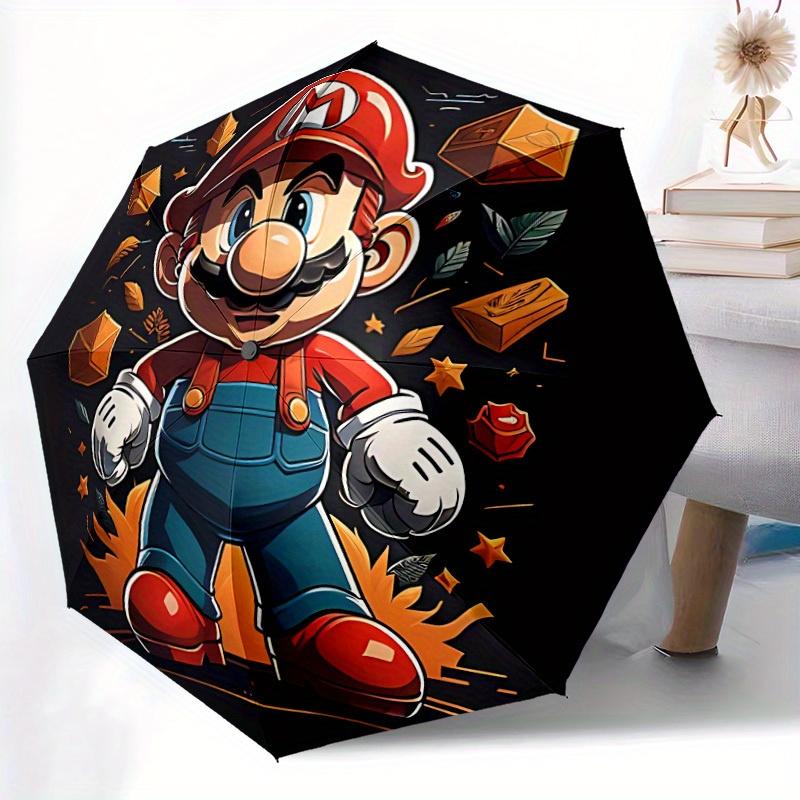 1pc Mario Adventure Automatic Open/close Folding Portable Cute Cute Umbrella with 8-Ribs Structure for Women/Men, All-Season Use a0901060