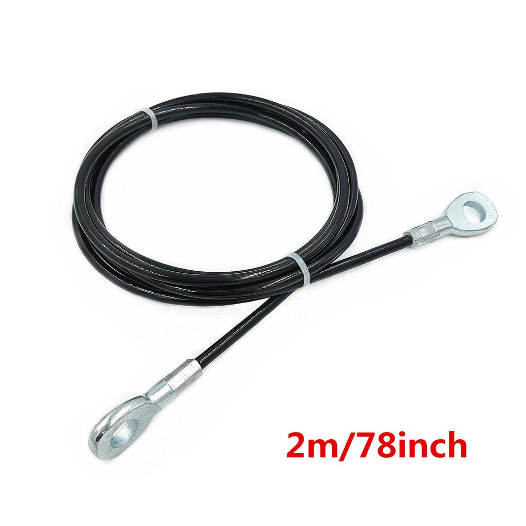 2.5m/3m/3.5m Black Gym Steel Cable Wire Rope 5mm Heavy Duty Parts Accessories for Lifting Training Pulley Home Fitness Equipment