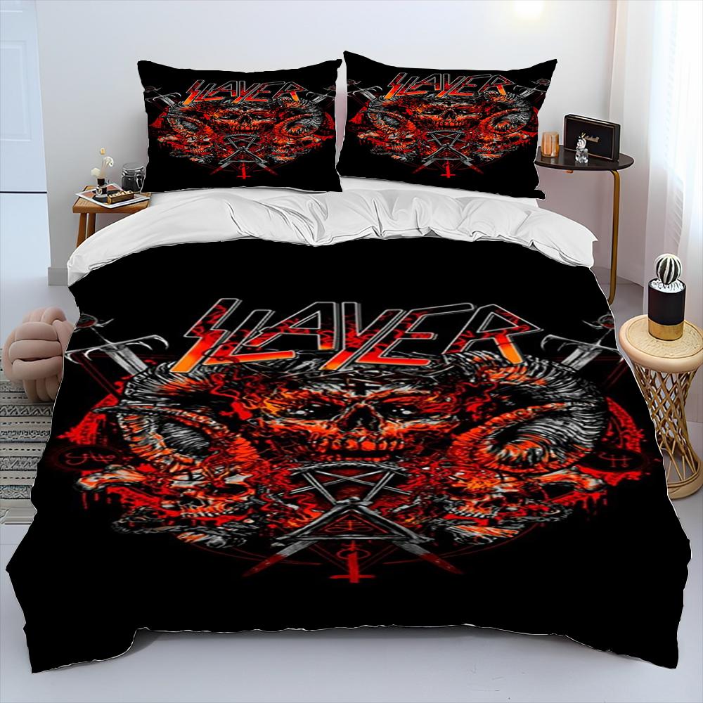 Slayer Heavy Metal Band Music Одеяло Постельное белье, пододеяльник Постельный комплект Одеяло Чехол Наволочка, King Queen Size Постельное белье Детский