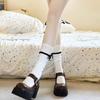 Sweet Bow Lace Mid-tube Socks Japanese Lolita Girls Calf Socks Soft Breathable Pile Socks