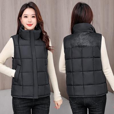Новый зимний хлопковый жилет короткий универсальный хлопковый жилет с воротником-стойкой модный свободный модный хлопковый жилет женская куртка