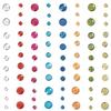 Self-adhesive Rhinestones - Mixed - Set of 80 - Round - Assorted Colors - Textile Decoration
