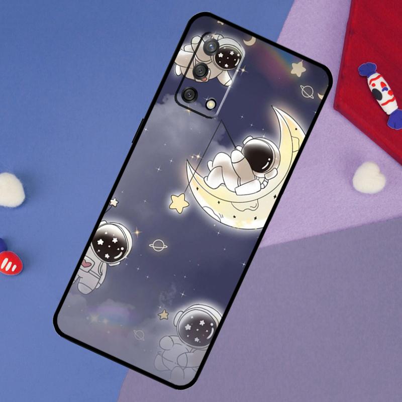 Милый чехол с астронавтом Galaxy для OPPO A98 A78 A58 A18 A96 A76 A16 A15 A17 A77 A5 A9 A74 A94 A52 A72 A53S A54S A57S