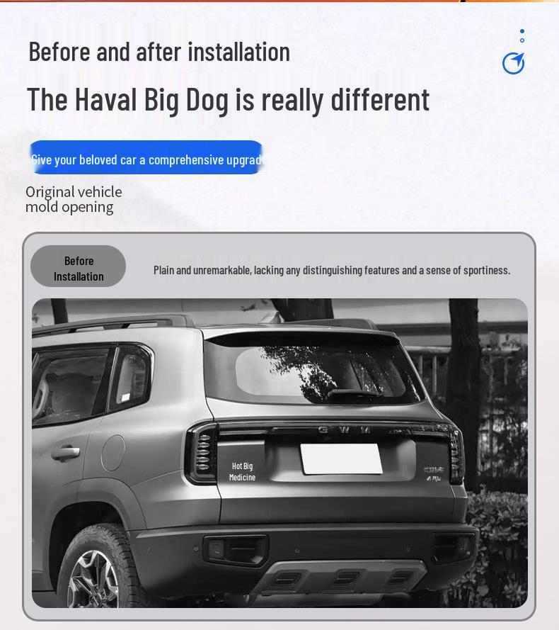 Задний спойлер Haval Big Dog MC Sport - Глянцевый черный, Установка без сверления