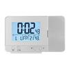 LED Multifunction Projection Digital Alarm Clock Temperature USB (Silver)