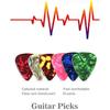 Guitar Picks Thin Light Soft Gauge Assorted Pearl Variety Pack Celluloid - 50 Pcs Mixed Colorful - Plectrums for Gift Acoustic Guitar, Bass and