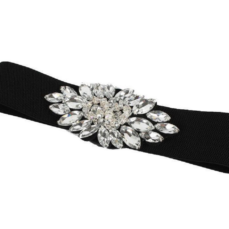 Популярный женский ремень с широкой талией, эластичный, модный, с кристаллами, женский ремень с блестящей пряжкой и бриллиантами, ремни для женщин, ремень LB2319