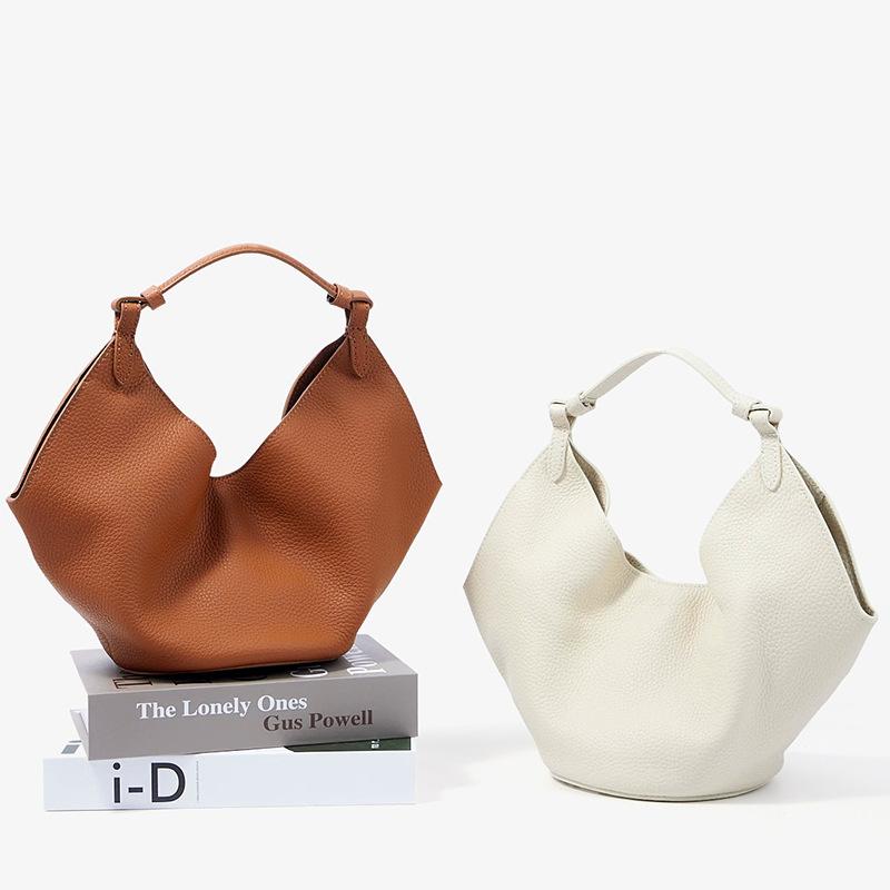 Сумка-ведро Нишевая Натуральная кожа Большой вместимости Высококлассная Сумка Модная Сумка-овощная корзина