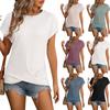 Женская модная классическая однотонная свободная футболка с коротким рукавом и круглым вырезом