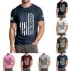 Erkaklar uchun moda kundalik Mustaqillik kuni bosilgan dumaloq bo'yinli qisqa yengli futbolka top