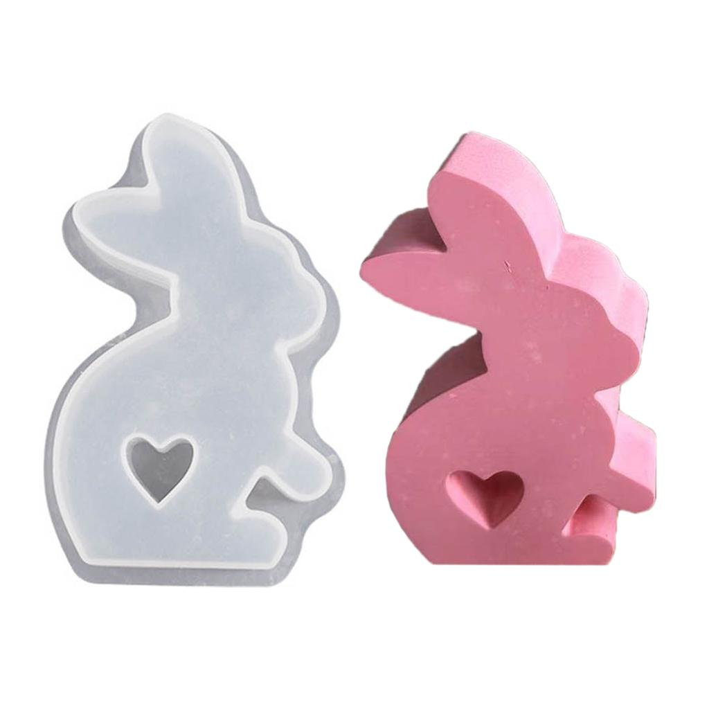 Форма из смолы «Пасхальный кролик» для DIY-поделок, гипсовых украшений, декора для пасхальной вечеринки, формы для эпоксидной смолы, антипригарная, легко извлекается