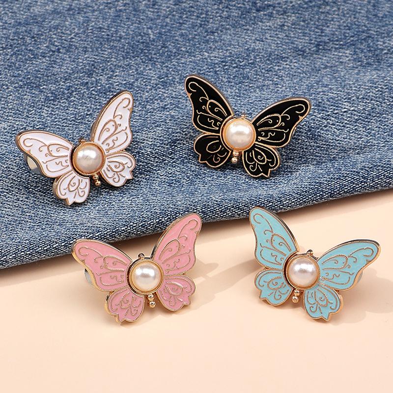 Women's Adjustable Butterfly Brooch Waist Clip Collar Pin Slimming Effect for Party Office and Street Style