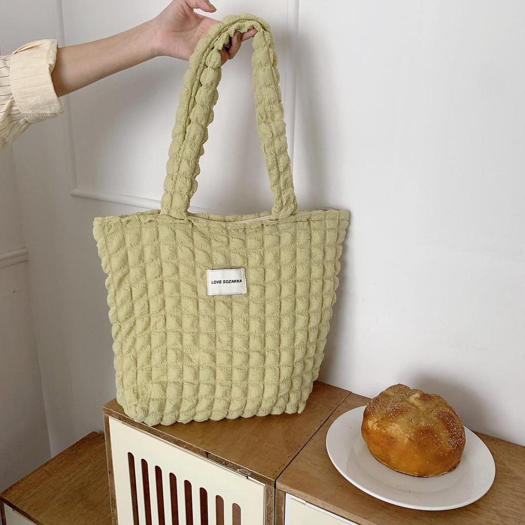 Японская холщовая сумка через плечо с облачным пузырчатым цветочным принтом для студенток