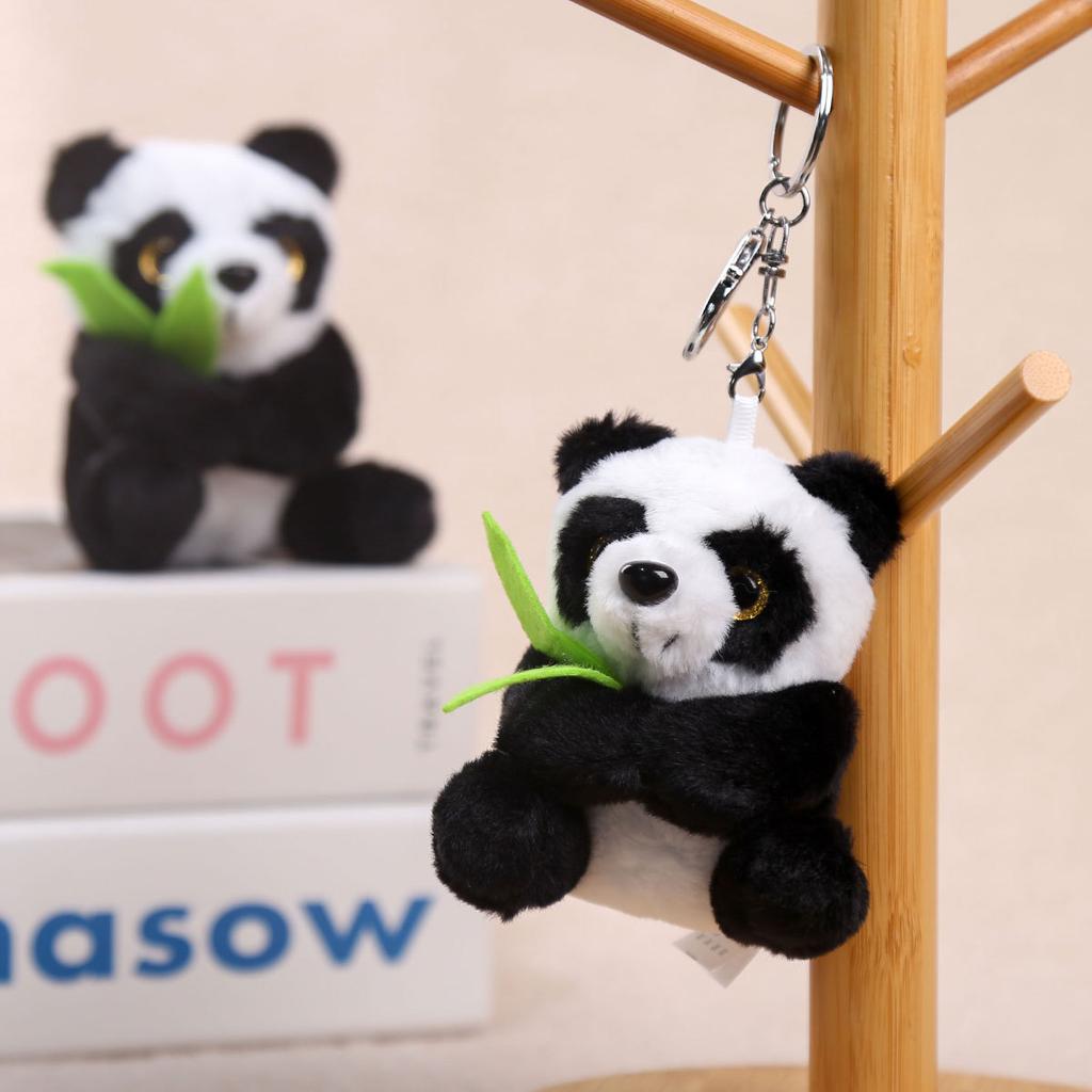 Bamboo Leaf Panda Doll Pendant Keychain Plush Toy Girls Bag Pendant Ragdoll