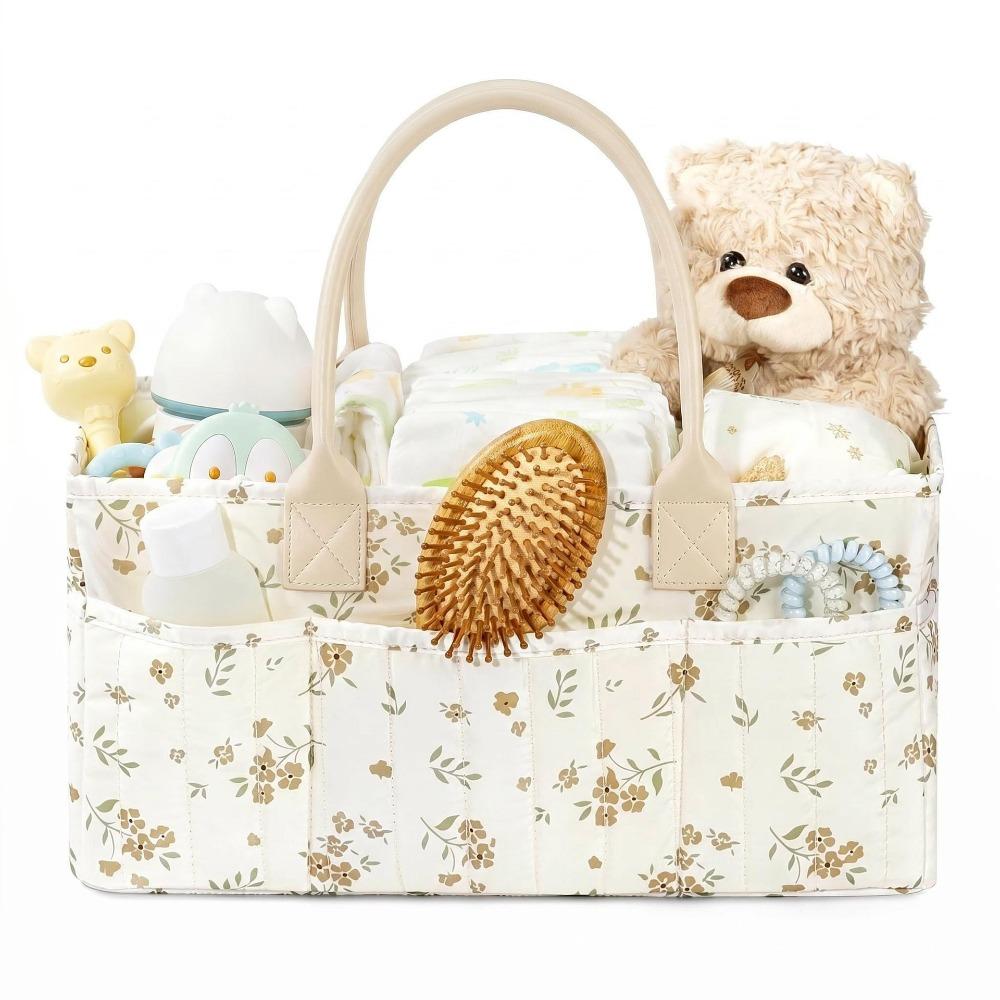 Large Capacity Nursery Storage Basket Portable Diaper Bag Gift for Baby Shower