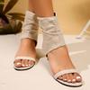 Heeled Sandals Women Summer Boots Kitten High Heels Shoes Designer 2025 New Brand Cowboy Ankle Open Toe Casual Party Pumps Cool