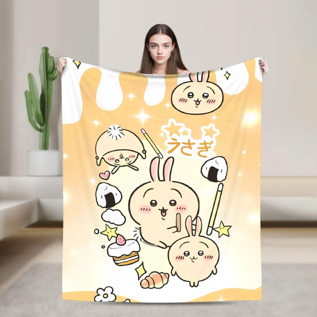 Милый Момонга C-Чиикава Мультяшный Фланелевый Плед с Принтом Многофункциональный Ультрамягкий Плед для Дома Спальни Коврик Кусок