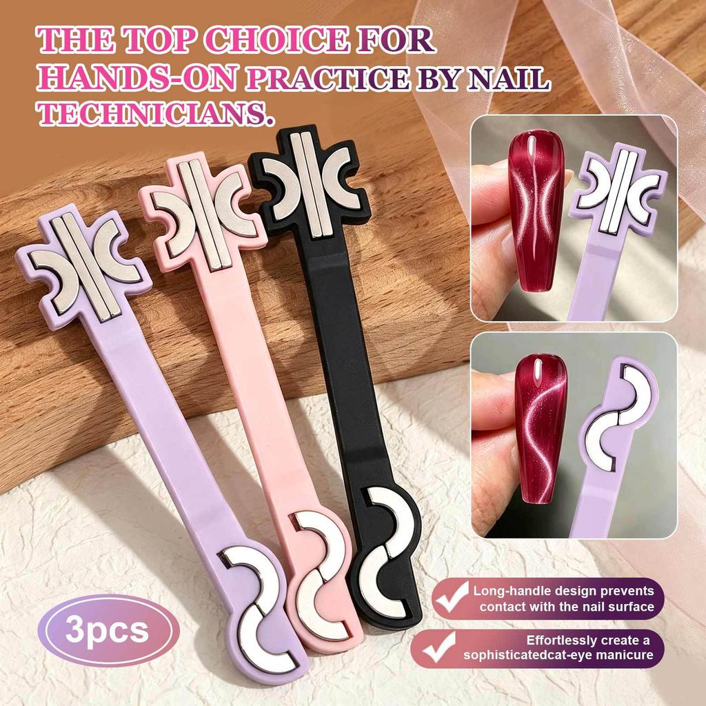 Multifunctional Pattern Double-headed Manicure Magnet Bar Powerful Magnet Cat Eye Nail Polish Glue Shape Magnet Nail Art Tool