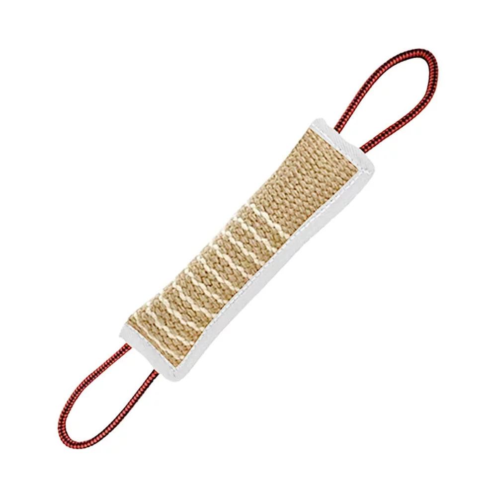 Dog Tug Toy, Dog Bite Jute Pillow Pull Toy with 2 Strong Handles, Perfect for Tug of War, Puppy Training Interactive Play, Bite