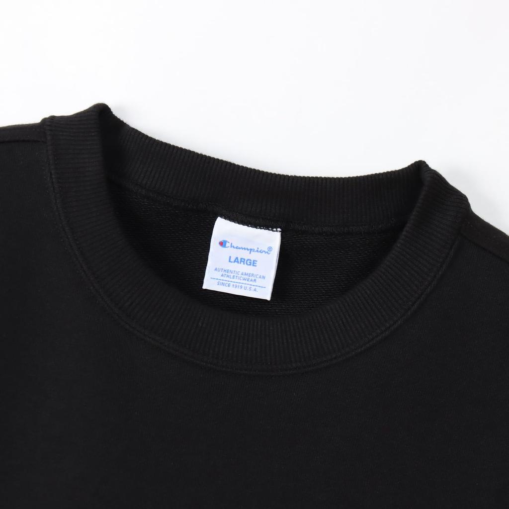 Короткая толстовка One Point с коротким рукавом и круглым вырезом Basic 2XL [Champion], рукав, флис, логотип, толстовка, C3-Z020, мужская, черная,