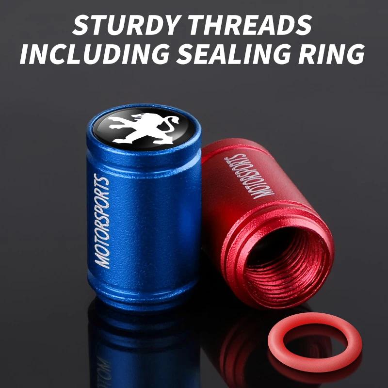 4 шт. Новые алюминиевые колпачки на ниппель шины автомобиля, защитные колпачки на вентиль шины, пылезащитные для Peugeot 206 208 306 307 308 407 408 508 2008 3008