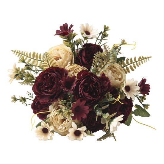 Букеты из искусственных цветов, искусственные ромашки, пионы, букеты, искусственные цветы, центральные украшения для стола, цветочные композиции для дома, свадебные украшения для отеля