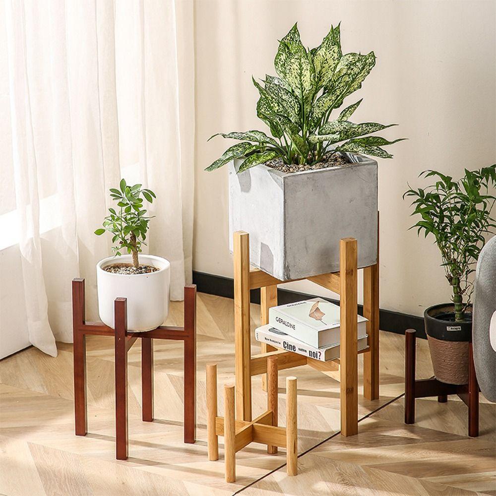 Home Decoration Wood Flowerpot Holder Floor-Standing Flower Pot Base Plants Stand  Home Office