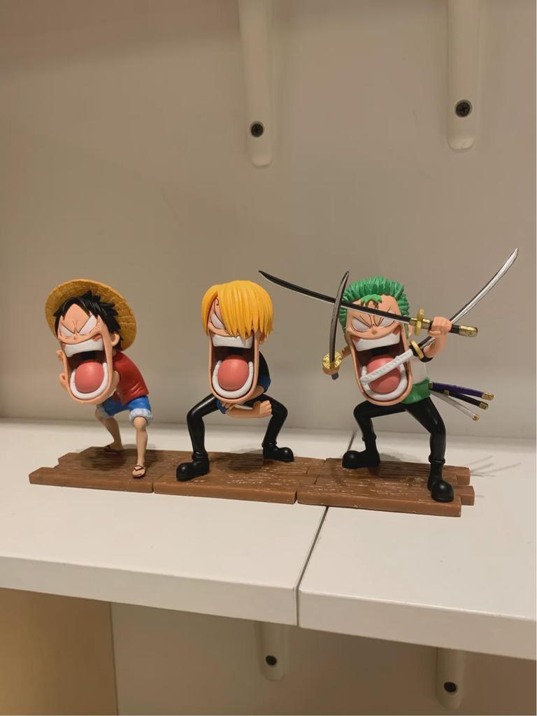 Фигурки Луффи, Зоро, Санджи из One Piece, Q-версия, сидячая поза - Модный игровой кукла, модель, игрушка, украшение