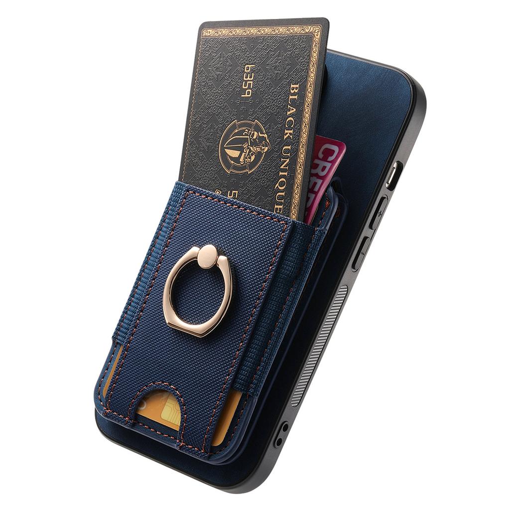 For iPhone 17 Pro Case Compatible with MagSafe Leather Back Cover with Detachable Card Holder Kickstand