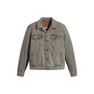 Куртка джинсовая однотонная с кубинским воротником и длинным рукавом Levis Мужские куртки Зеленый 72334-0695