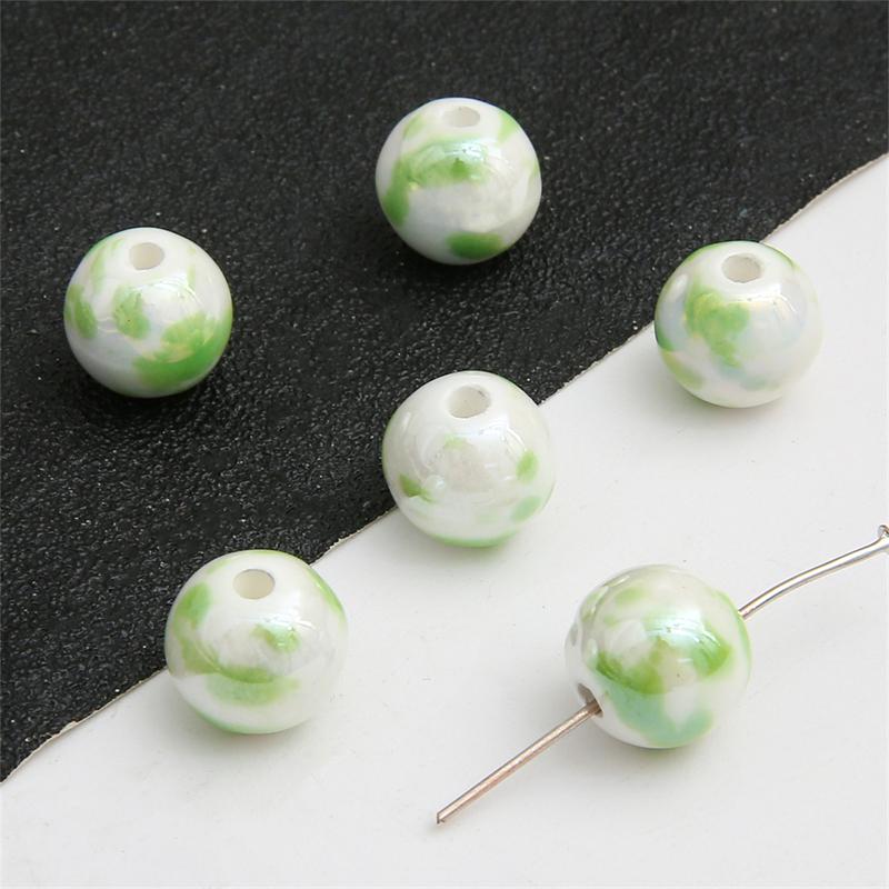 20 шт., 12 мм, керамические гладкие круглые бусины с узором всплеска чернил, для изготовления ювелирных изделий, очаровательное украшение «сделай сам»