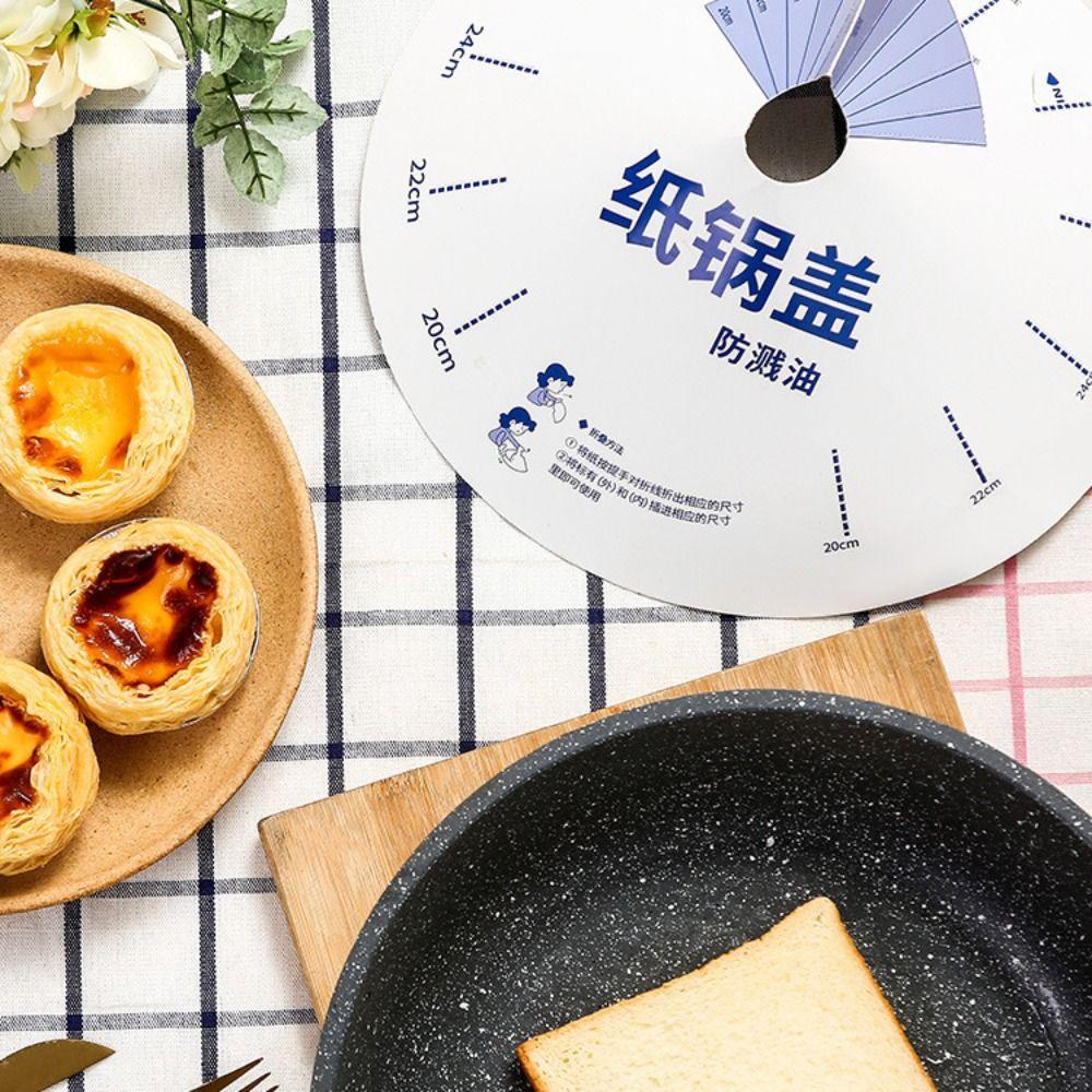 10 шт. Регулируемая бумажная крышка от брызг для микроволновой печи, круглая одноразовая крышка для кастрюли, крышка для походной кастрюли, барбекю