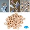 200pcs 20mm Natural Wooden Ring Jewelry Necklace Bracelet DIY Crafts Accessory