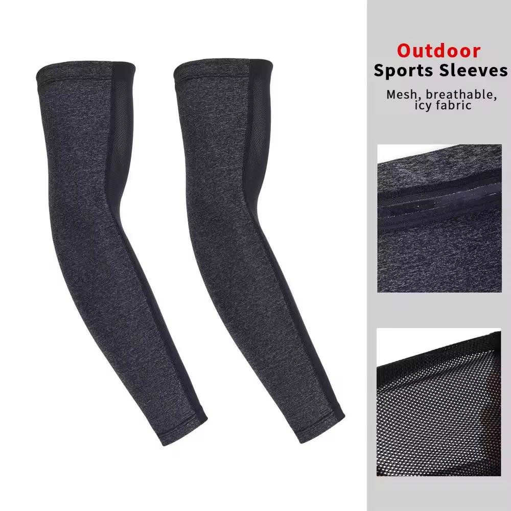 Arm Sleeves Ice Silk Sun Protection Cooling Sleeves Quick-Drying Breathable Anti-slip Outdoor Sports Cycing Men Arm Sleeves