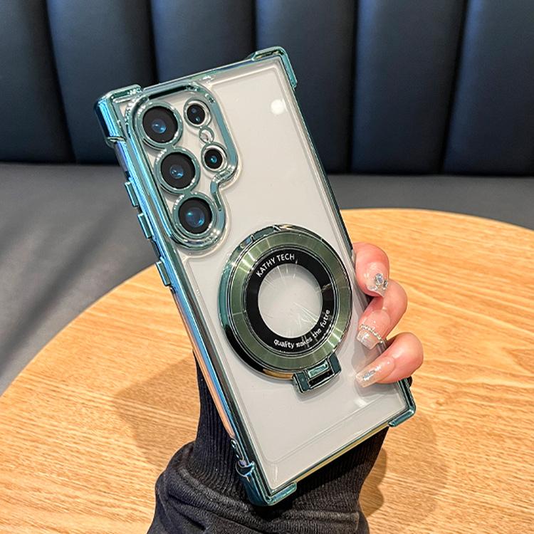 Роскошный магнитный чехол-подставка, противоударный прозрачный чехол для Samsung Galaxy S24 Ultra S23 S22 S21 Note 20 10 Plus, акриловая задняя крышка