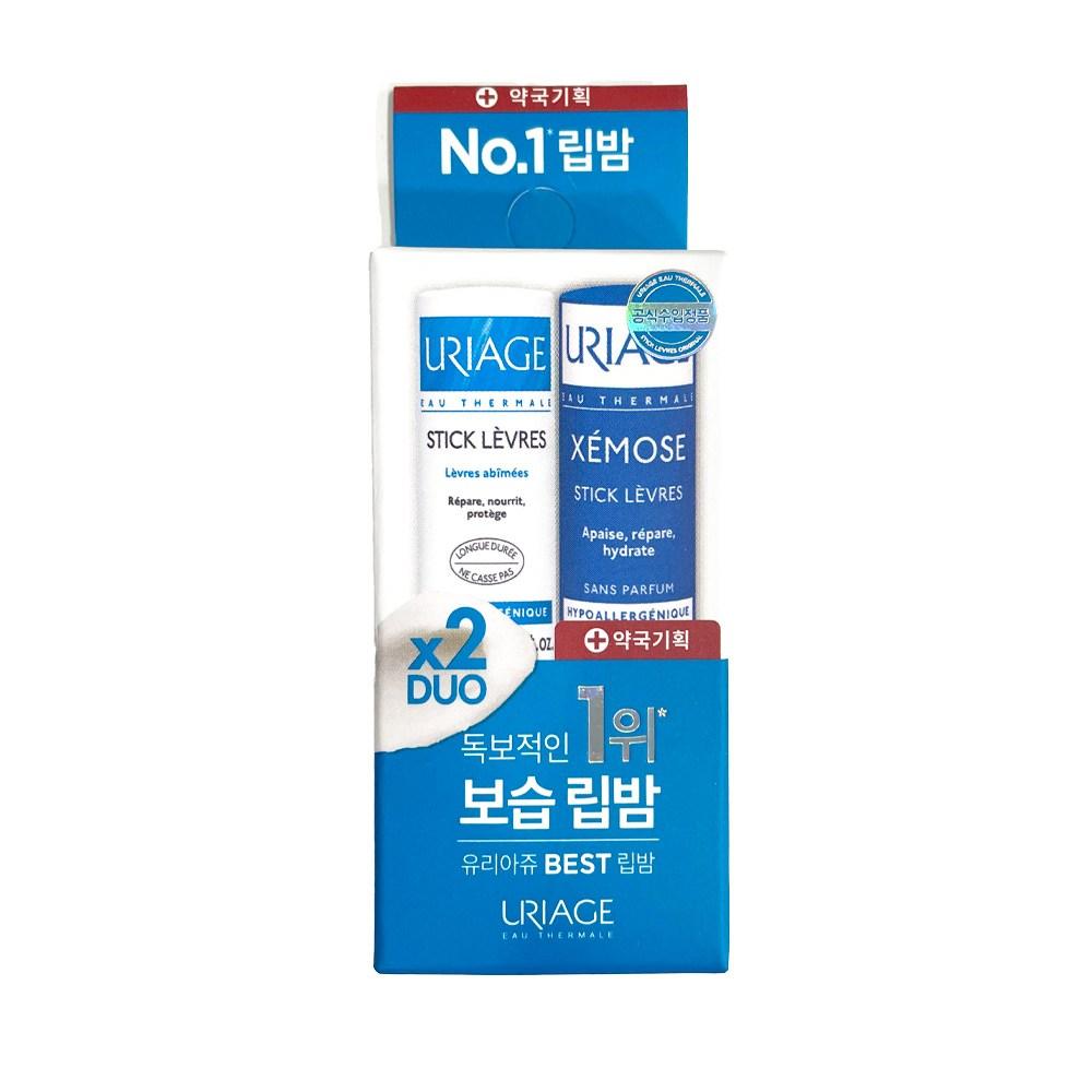 Uriage Sticklevre Original Lip Balm 4g + xemos Sticklevre Unscented Lip Balm 4g Duo, 1 набор, Lip Balm Original + Lip Balm Zemos