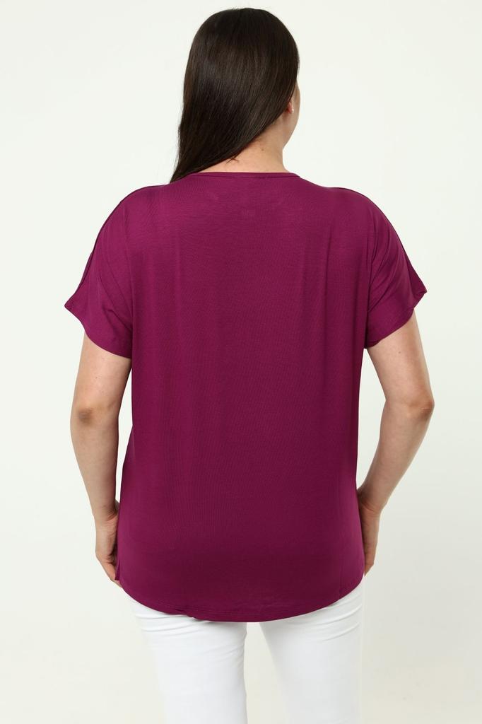 Женская стильная футболка большого размера, комфортная модель больших размеров, стильный воротник, детальный хлопковый изгиб, короткий рукав, летнее вечернее платье для мамы, футболка-туника