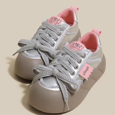 Женская спортивная обувь на платформе, удобная и дышащая обувь с перекрестной шнуровкой, парусиновые туфли на плоской подошве со средним каблуком и круглым носком