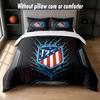 Atletico Madrid Design Bed Bedding Set 1 Duvet Cover + 2 Pillowcases Soft Breathable Household Bed Linens