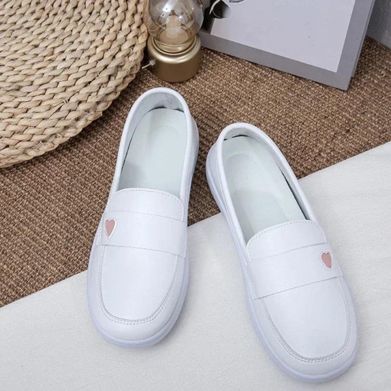 Summer White Nurse Shoes Women Soft Sole Fashion Comfortable Casual Comfortable Non-slip Flat Sports Walking Shoes 2025