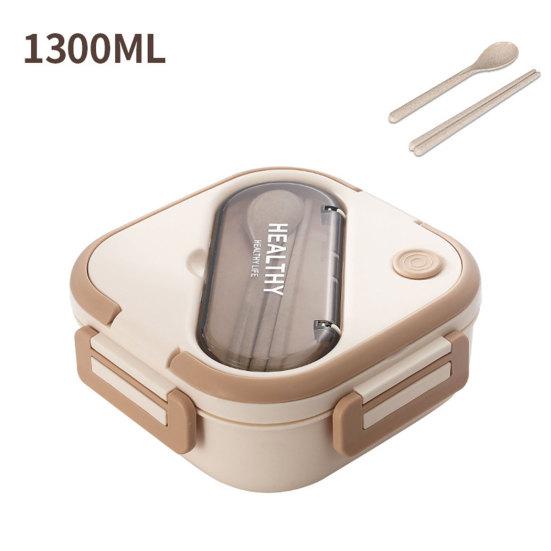 1 комплект, коробка для бенто, 1300 мл, герметичная, для использования в микроволновой печи, для школьников, 3 сетки, футляр для обеда со столовыми приборами, ежедневное использование