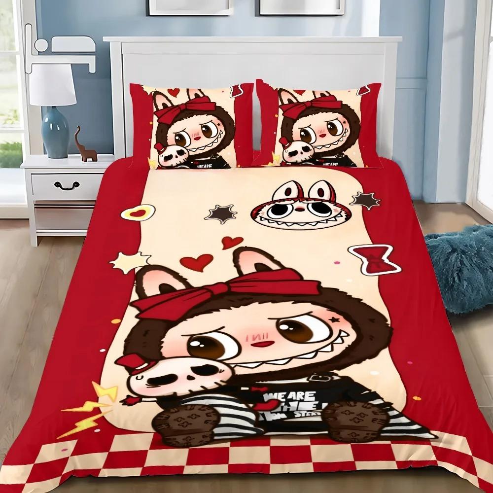 Милый 3D постельный комплект Labu из 2/3 предметов для спальни, Детский подарок, Подростковый, Взрослый, Микрофибра, Двуспальный, Пододеяльник на молнии, Декор комнаты