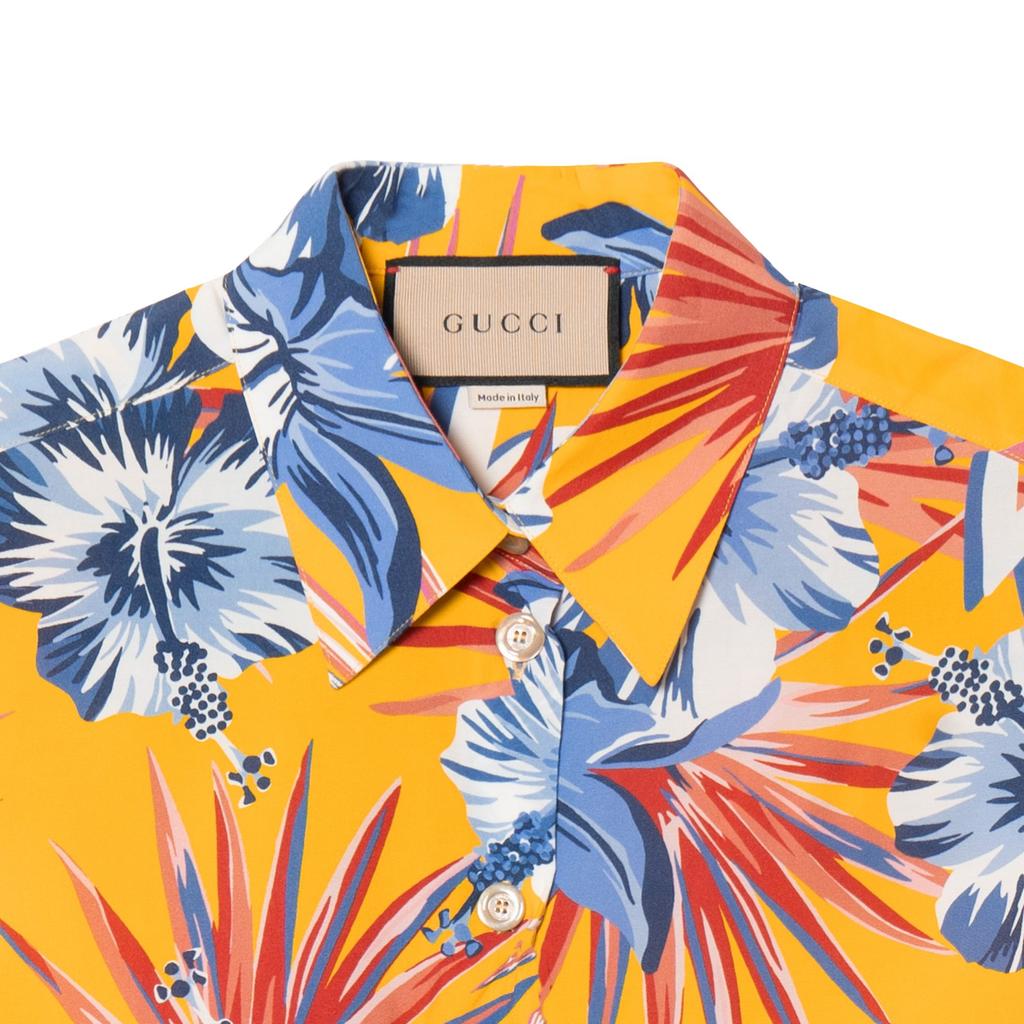 Gucci Рубашка с принтом полевых цветов Желтая 690720-ZAI5S-7637